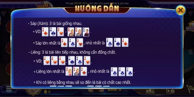 Các hoạt động người chơi cần làm trong một ván bài  