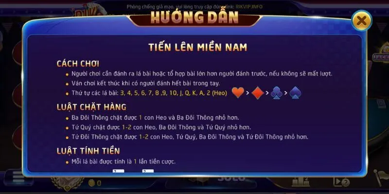 Các thuật ngữ người chơi cần nắm khi chơi tiến lên Rikvip